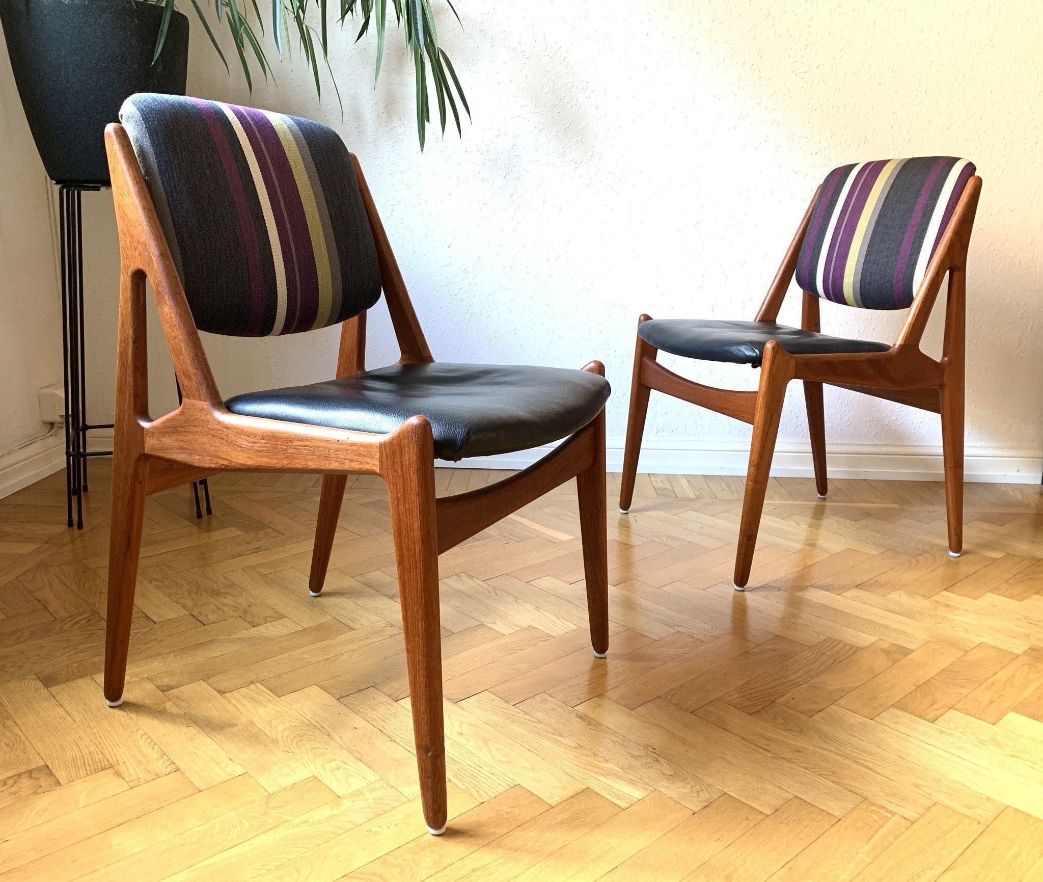 Retro stolar i teak, dansk design från 60-tal av Arne Vodder | Barnebys