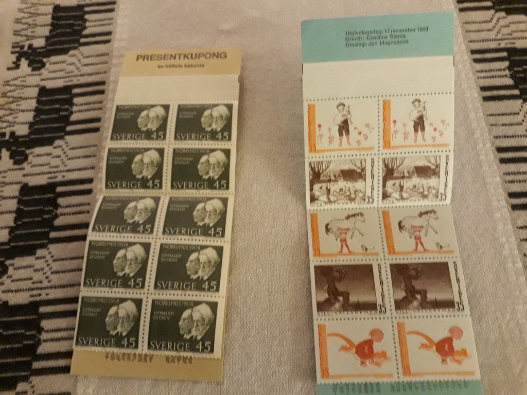 Frimärkshäften Svenska Sagor och Nobelpristaga ...