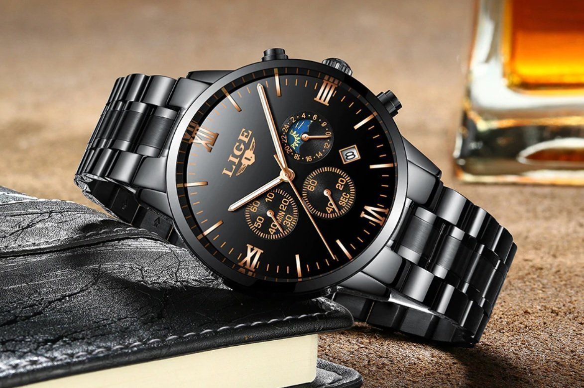 LIGE Business Watch "Black & Rose Gold" (405461554) ᐈ Köp på Tradera