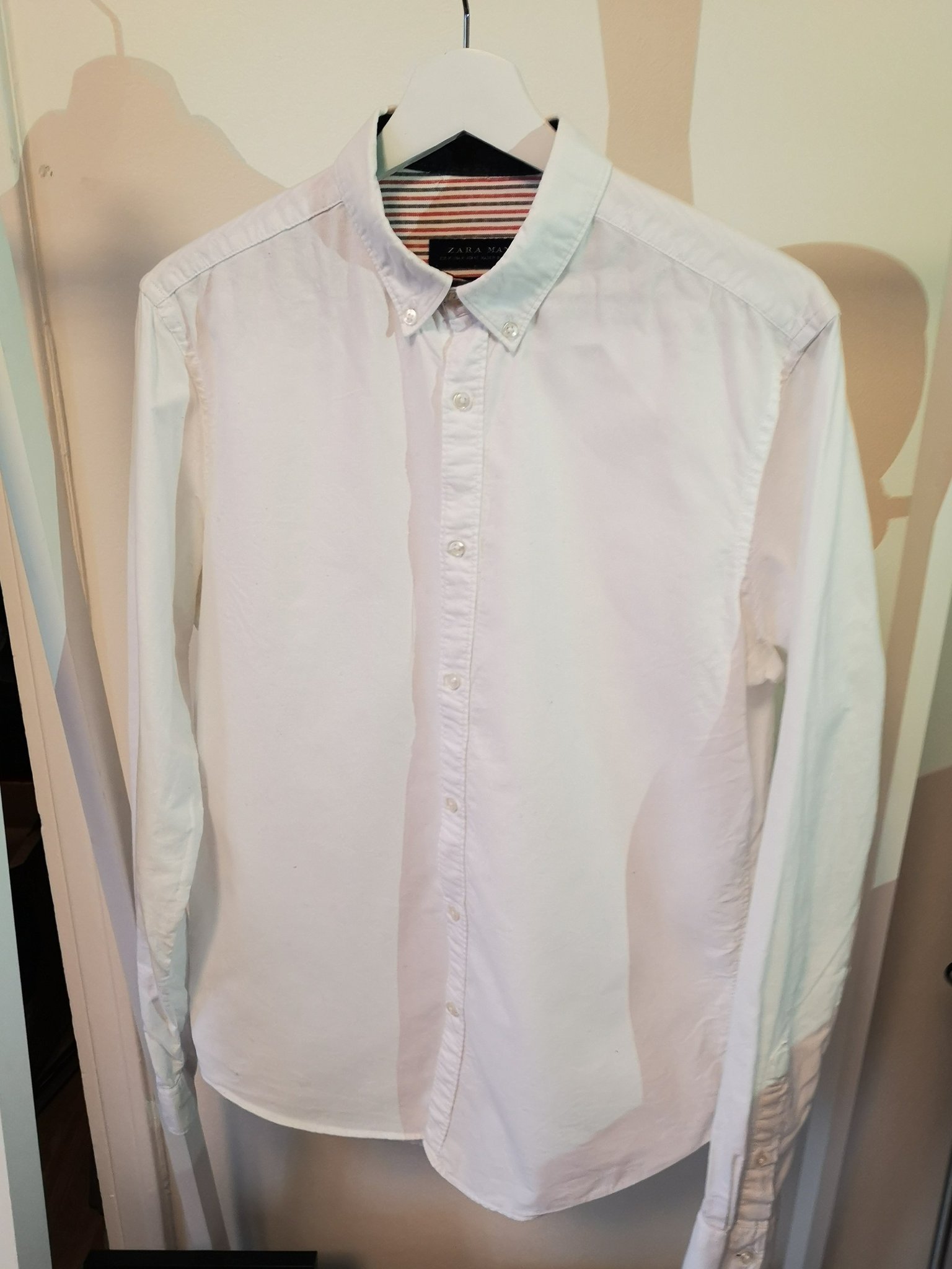 ZARA MENS white casual shirt size MEDIUM "slim .. (409664934) ᐈ Köp på