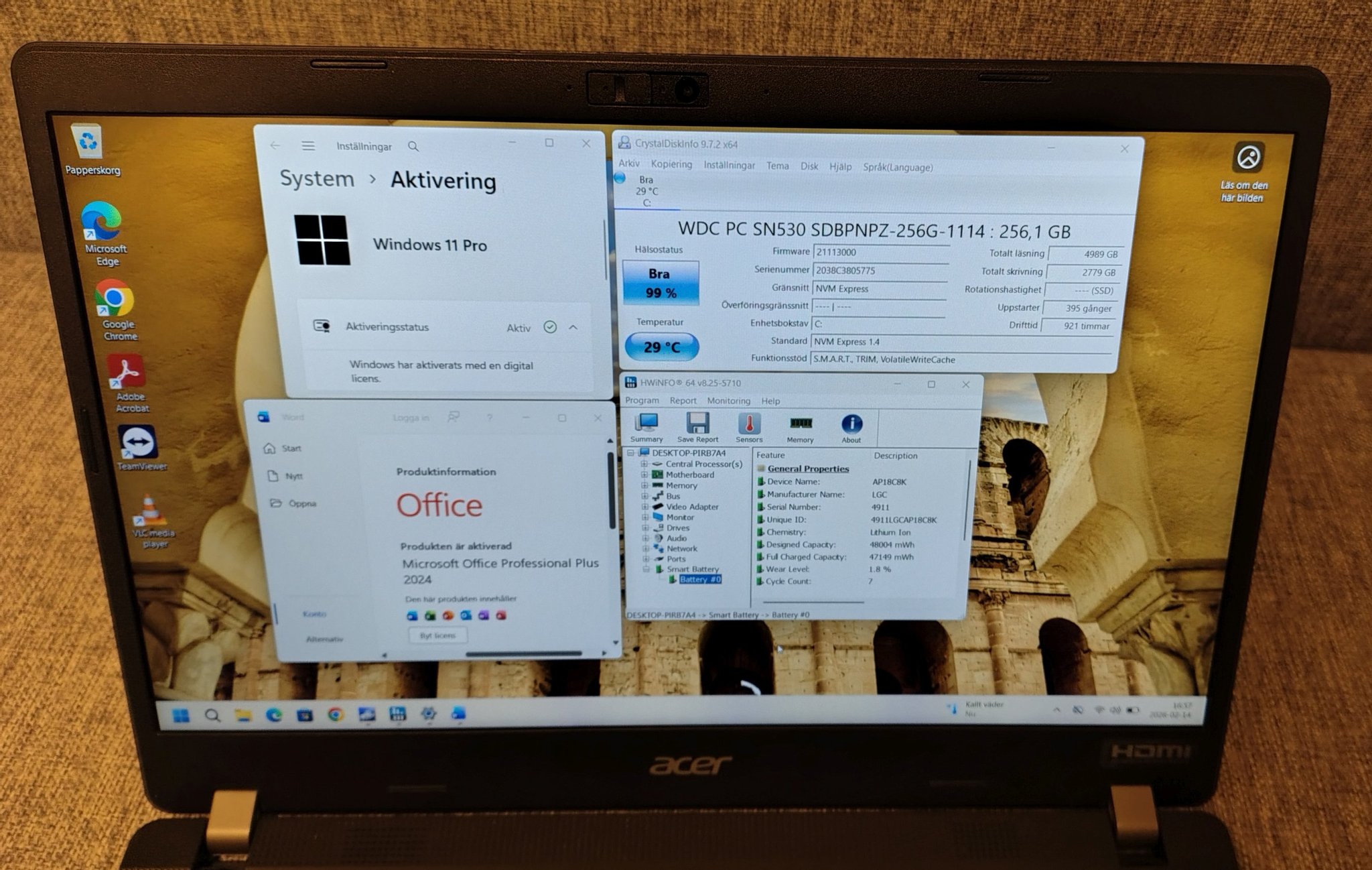 Acer TravelMate P215-53 | i5-1135G7 | 8GB RAM | 256GB NVMe SSD | Win11 Pro
