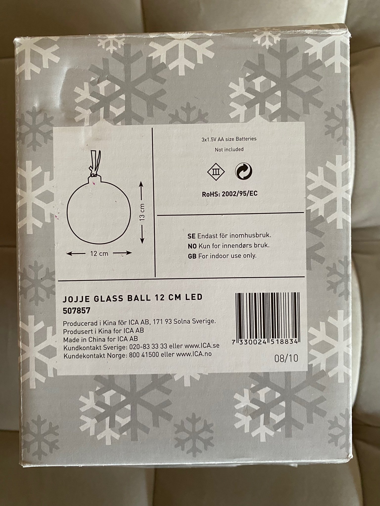 Glaskula med belysning, fin till jul och advent Köp på Tradera