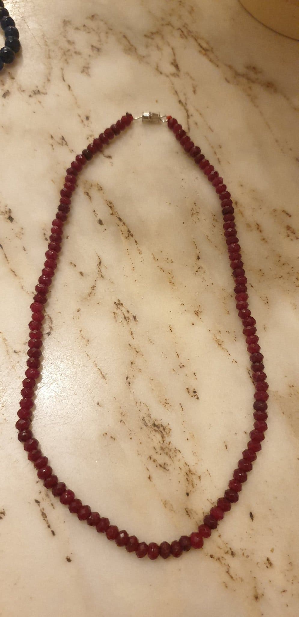 Ruby necklace available with polished gemstone
