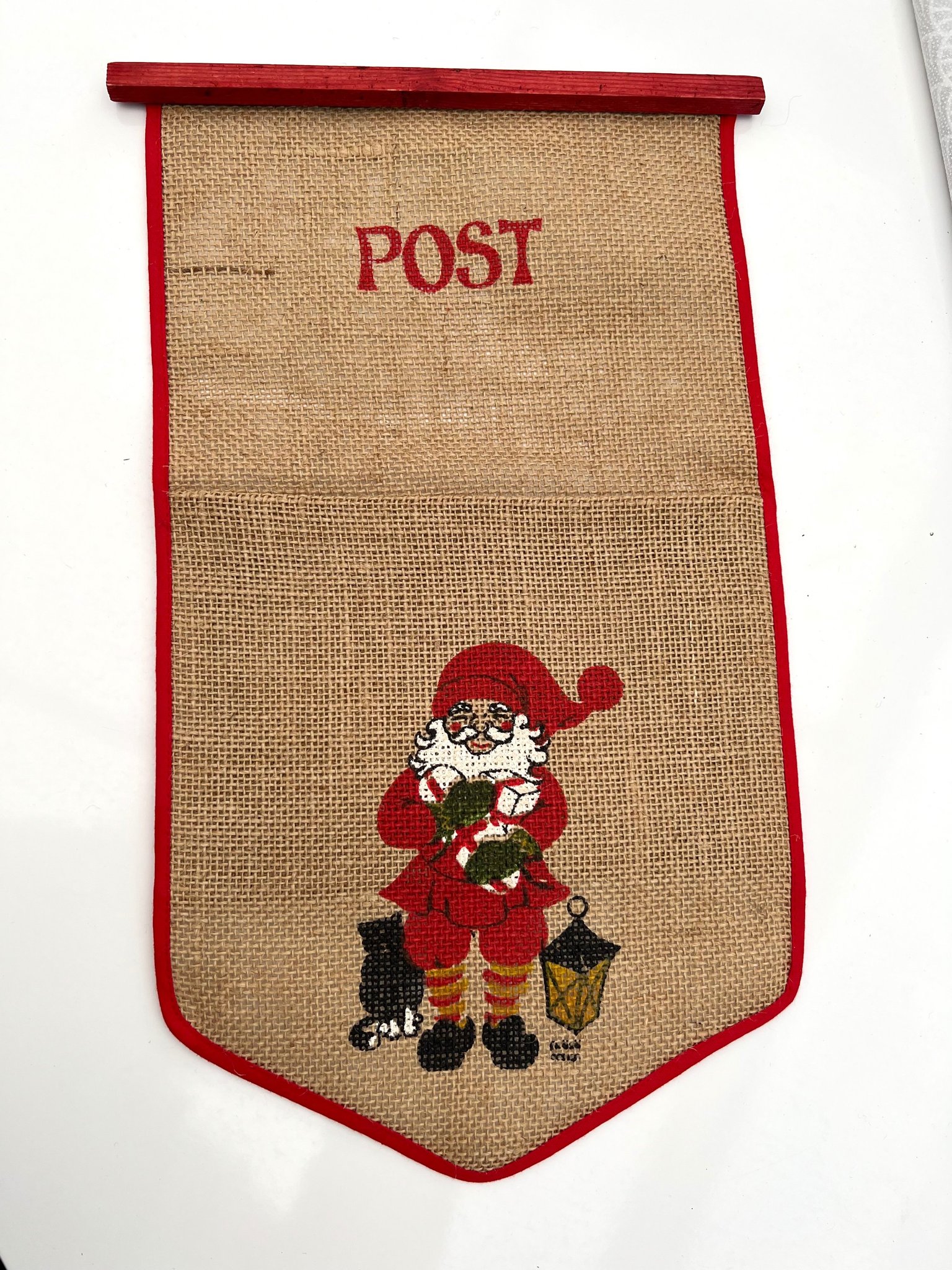 Gammal julbonad med tomte och ficka för julkort.. Köp på Tradera