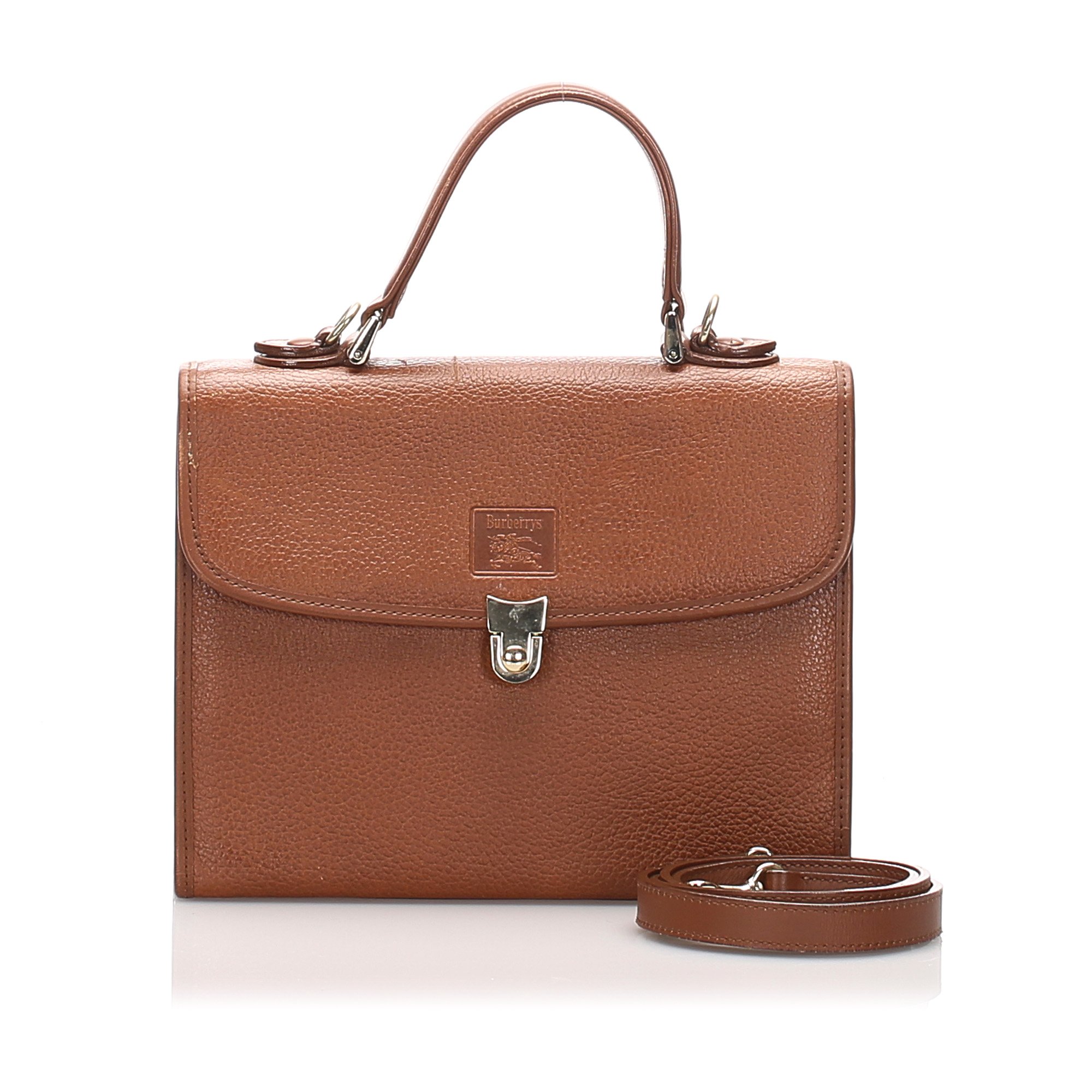 Burberry Brown Leather Shoulder Bag (408390320) ᐈ Luxclusif på Tradera