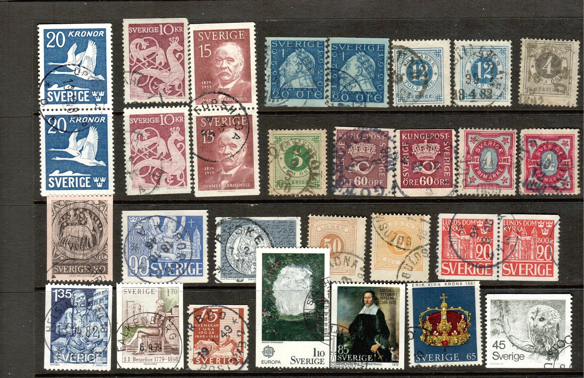 Svenska frimärken, stämplade, 5 sidor Köp på Tradera (573406815)