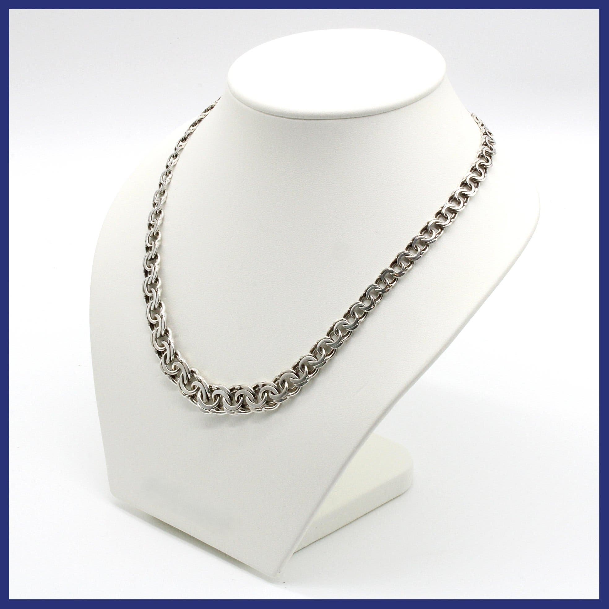 Halsband, 925 silver, Bismarcklänk (vikt 36,47g, längd 46cm)