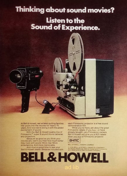 Projector Reklam BELL & HOWELL FILMOSONIC PROJECTOR, REKLAM TIDN.. | Köp på Tradera ...