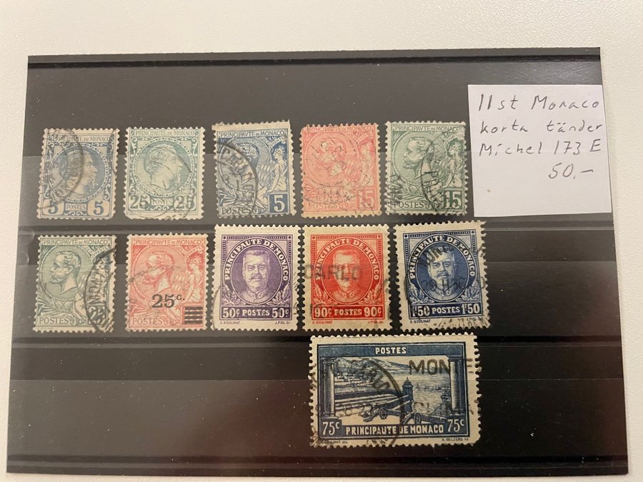 11 st olika stämplade frimärken från Monaco med.. (465808155 