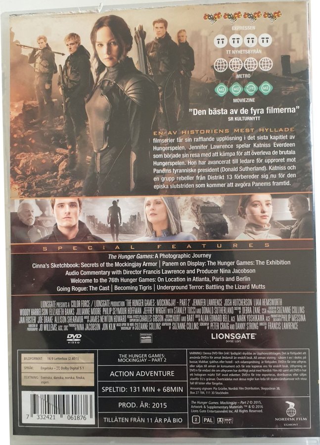 The Hunger Games Mockingjay Part 2 (DVD) Köp på Tradera (647263707)