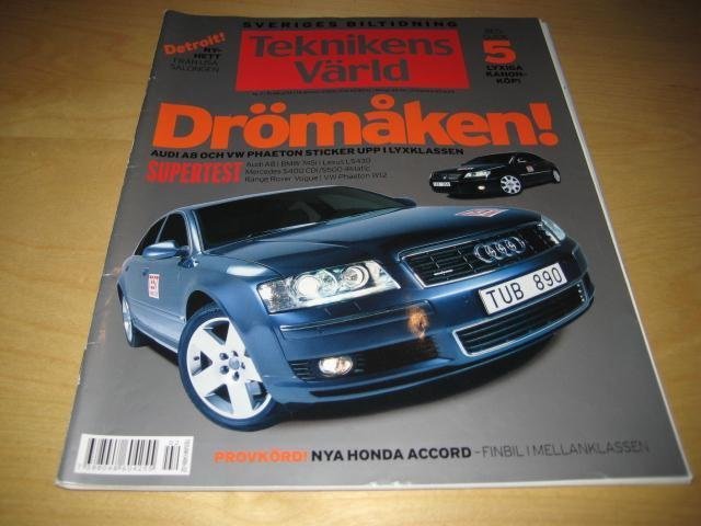 Teknikens Varld Nr 2 03 Test Audi A8 Bmw 7 Kop Pa Tradera