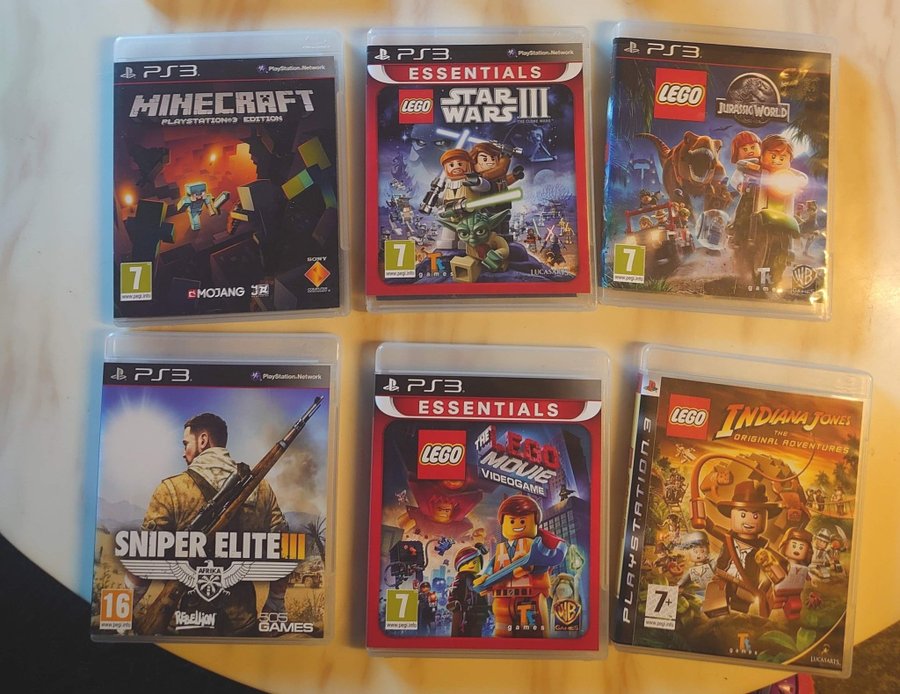 6 st PS3 spel Minecraft Lego Star Wars III Kop pa Tradera 650600300