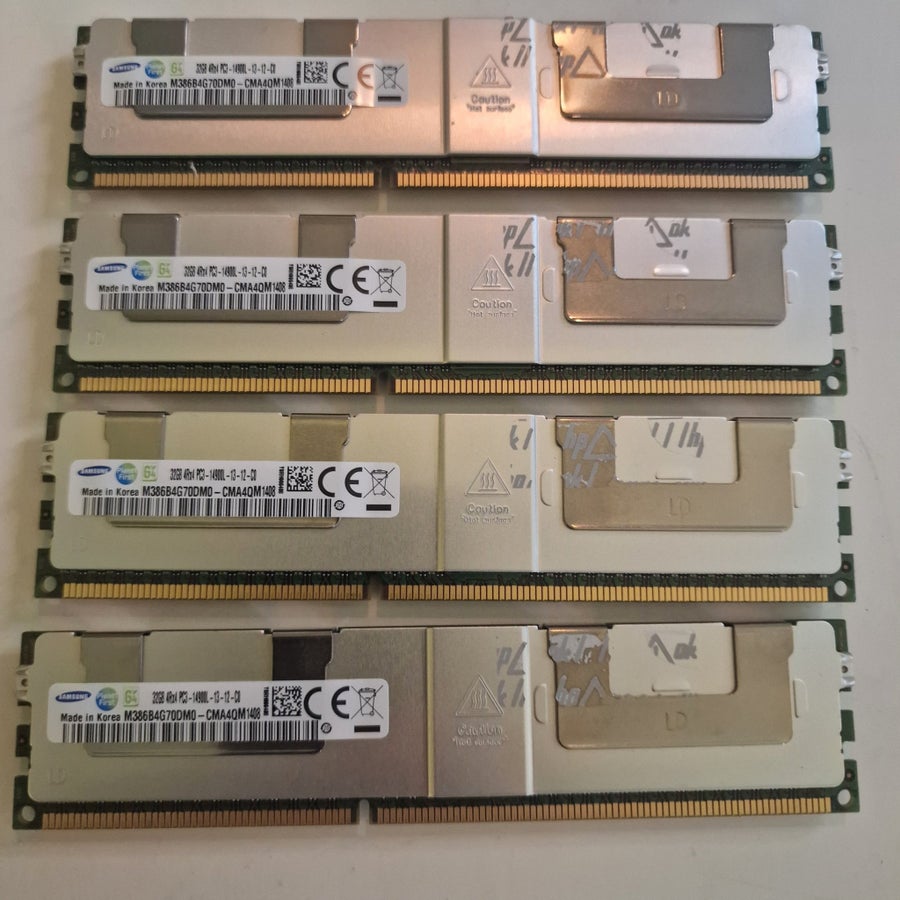 4x Samsung 32GB DDR3 ECC LRDIMM Serverminne – 1.. | Köp på Tradera