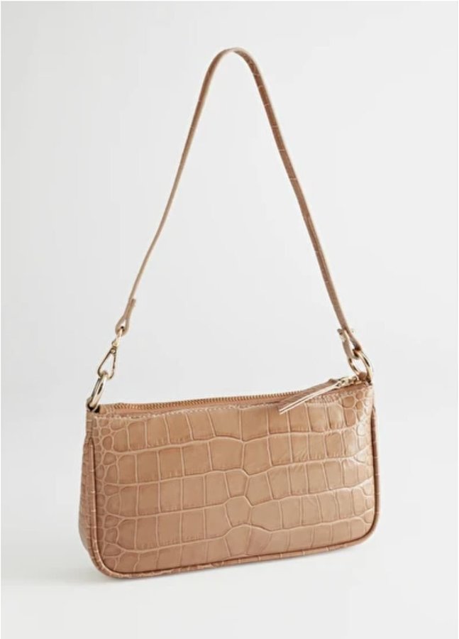 embossed leather shoulder bag