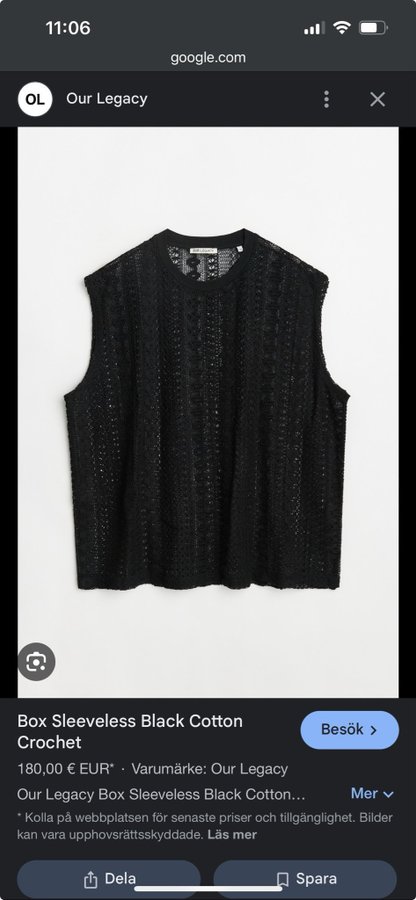 トップス our legacy BOX SLEEVELESS Our Legacy - Box Shirt Shortsleeve Black Boucle