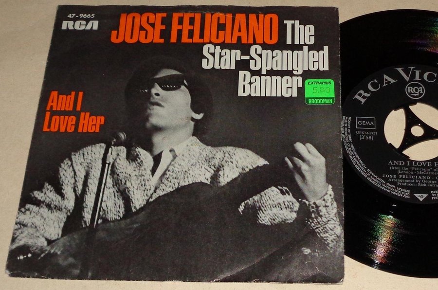 Jose Feliciano 45 Ps And I Love Her Beatles 196 Kop Fran Gntallis Pa Tradera