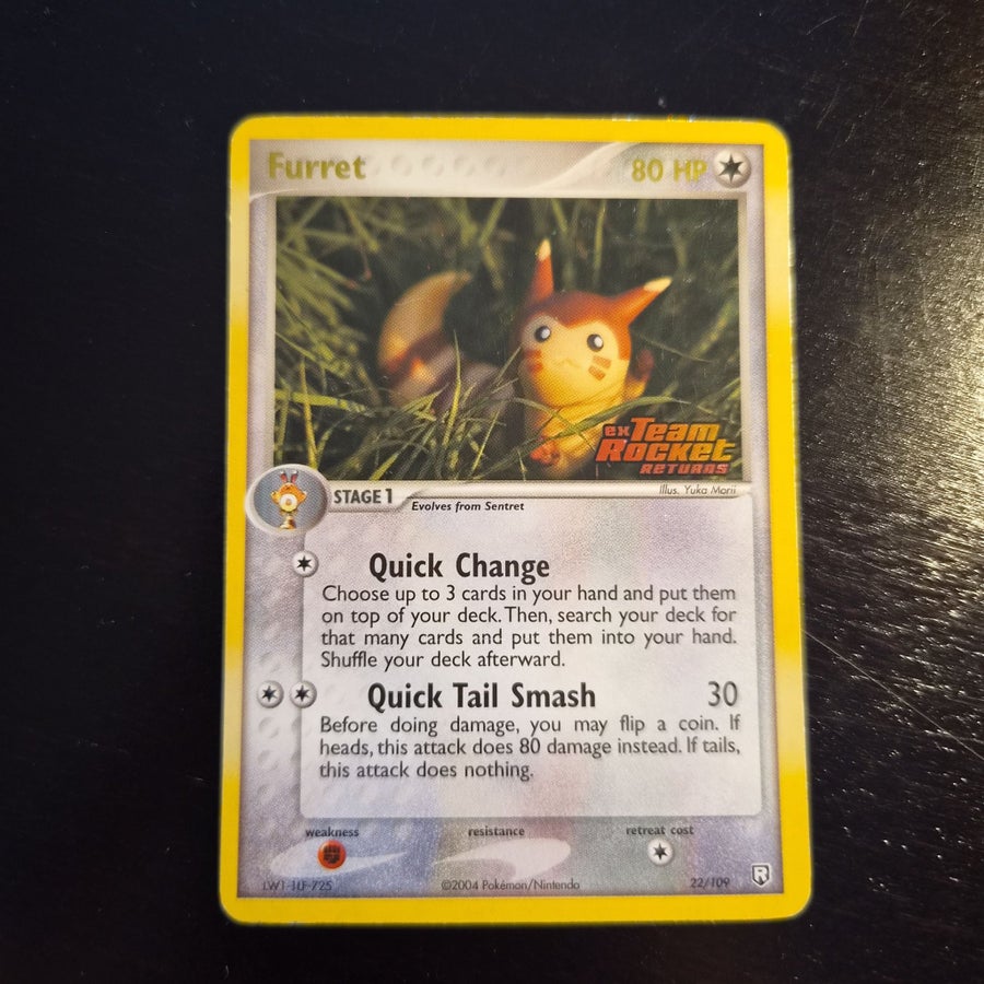 Furret 22/109 Rare Holo Stamped EX Team Rocket .. | Köp på Tradera ...