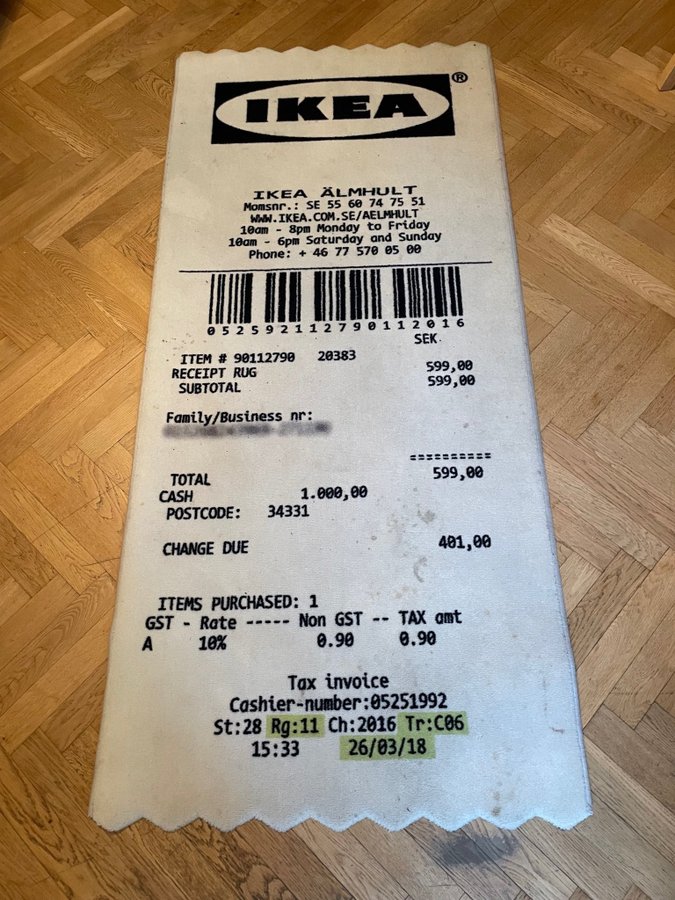Ikea Receipt Rug Virgil Abloh Ikea Teppich Receipt Rug Ikea Virgil