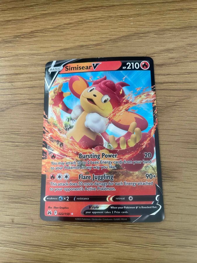 Simisear V 22/159 Crown Zenith Pokemonkort | Kp p Tradera (728363000)