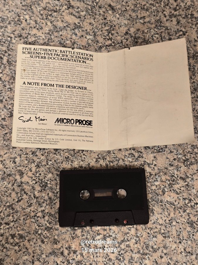 Jeu Commodore 64 Silent Service – U.S. Gold / Micro Prose – 1985 – Arcade Naval – Complet Et Bon état