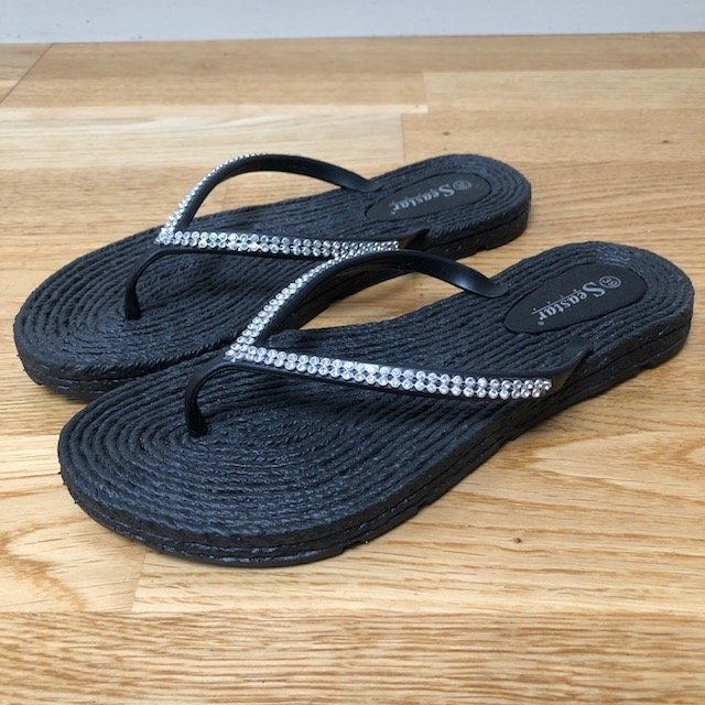 Seastar black flip flop sandals with decorative K p p Tradera