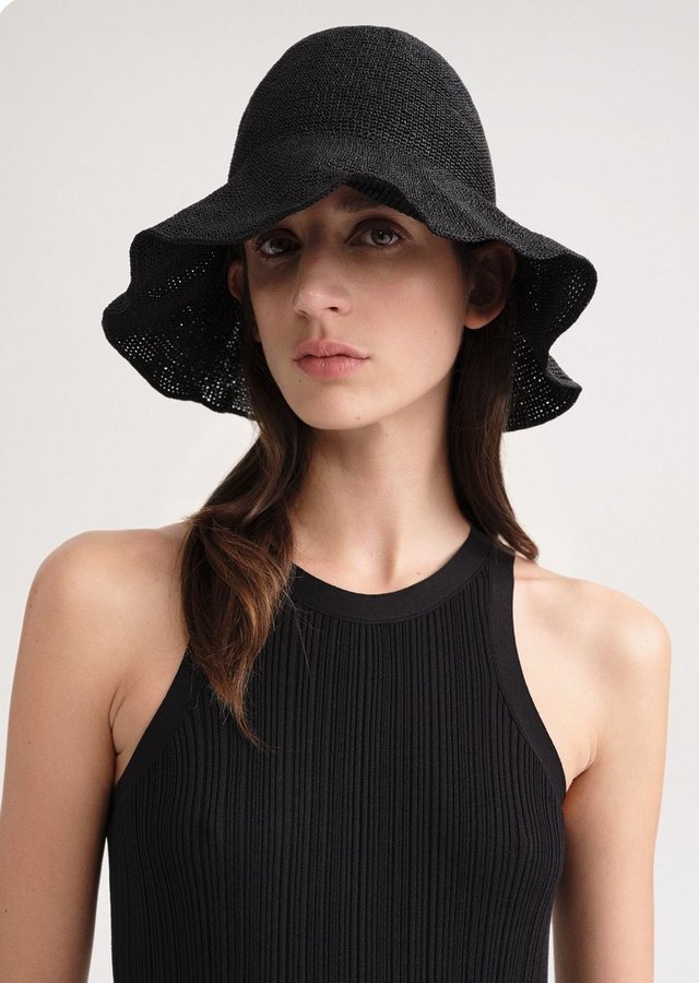☆Sale新品 TOTEME Paper straw hat BLACK TOTEME Paper-Straw Hat | endource