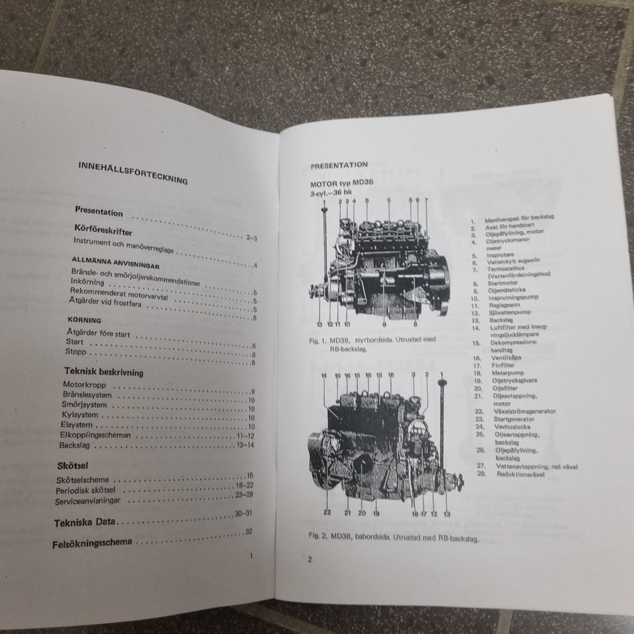 Manual Motor Md1b, Md2b, Md3b Volvo Penta