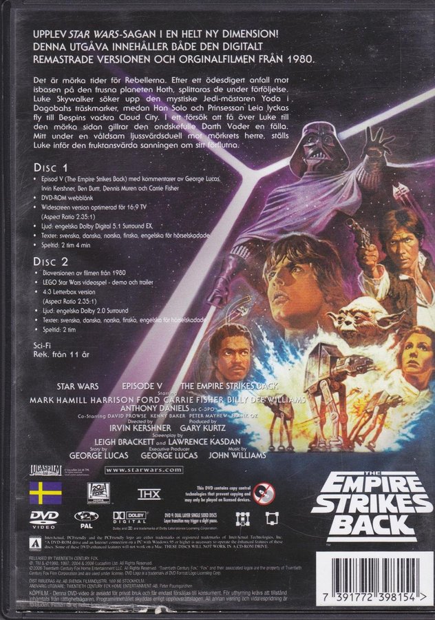 DVD / Star Wars V (5) / Rymdimperiet Slår Tillb.. | Köp på Tradera ...