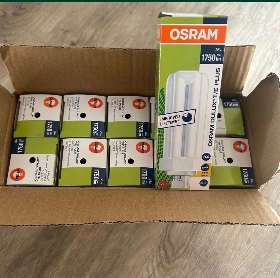 Ampoule Fluocompacte Osram Dulux D 26W 865 – Lumière Du Jour – Culot 2 Pins – Économie D'énergie