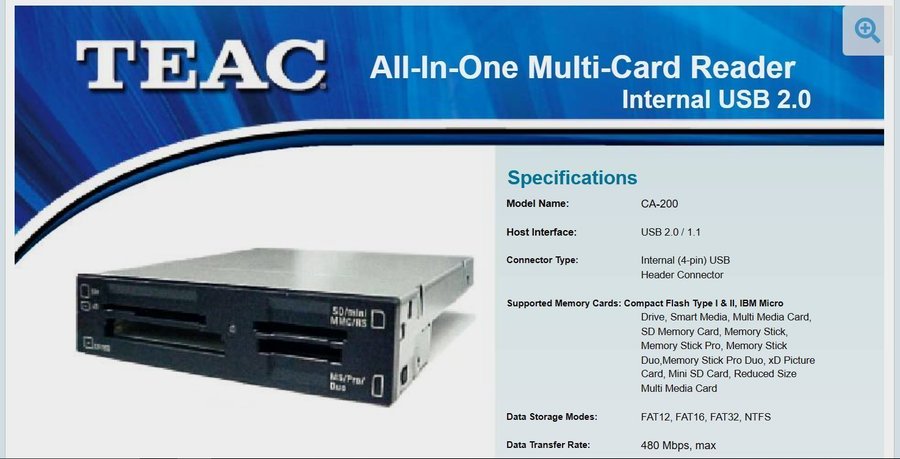 TEAC CA-200 All-In-One Multi-Card Reader | Köp på Tradera (718296022)