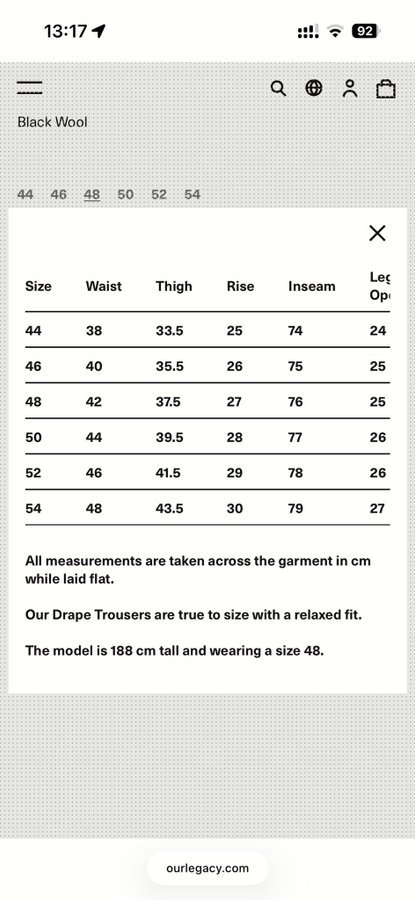 Our Legacy drape trousers, storlek 48 | Köp på Tradera (712325127)