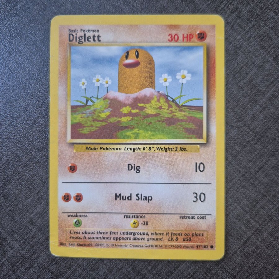 1995 diglett pokemon card value 47 102 Diglett · Base Set First Edition #47 (Shadowless) main image 1
