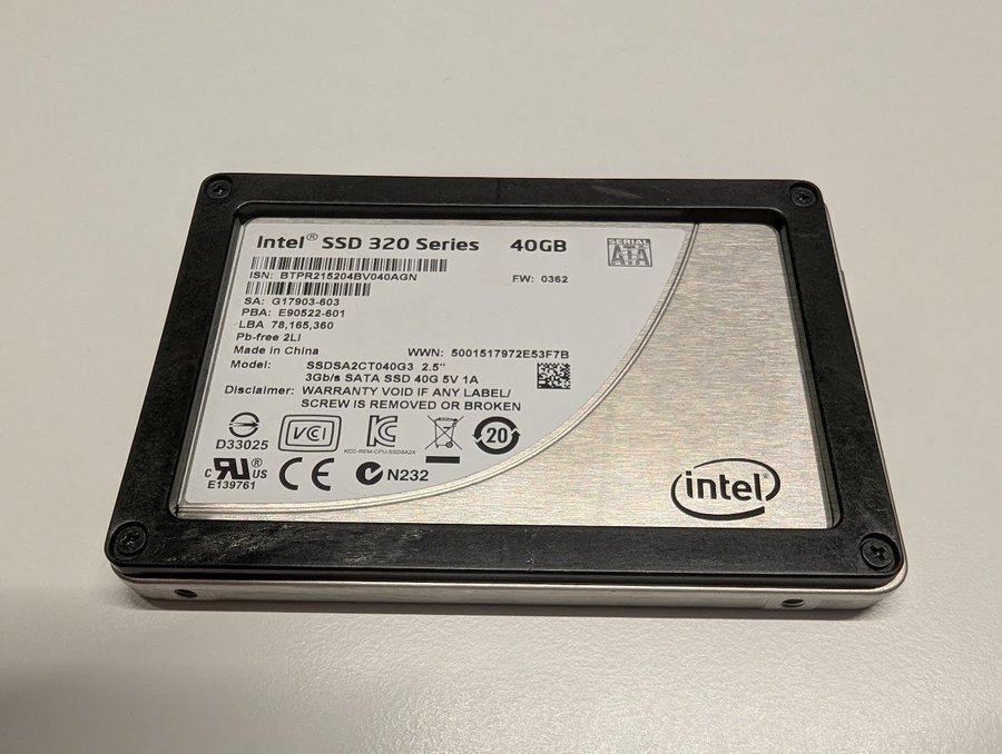 Intel SSD 40Gb 2,5