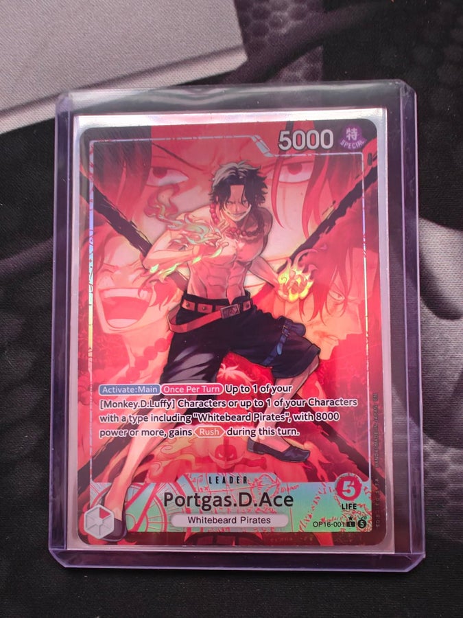 One Piece Card Game Portgas D. Ace OP016-001 L .. | Köp på Tradera