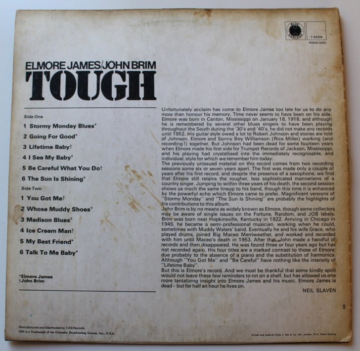Elmore James & John Brim - Tough LP vinyl BLUE .. | Köp på Tradera