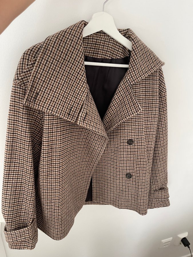 chequered wool blend jacket arket