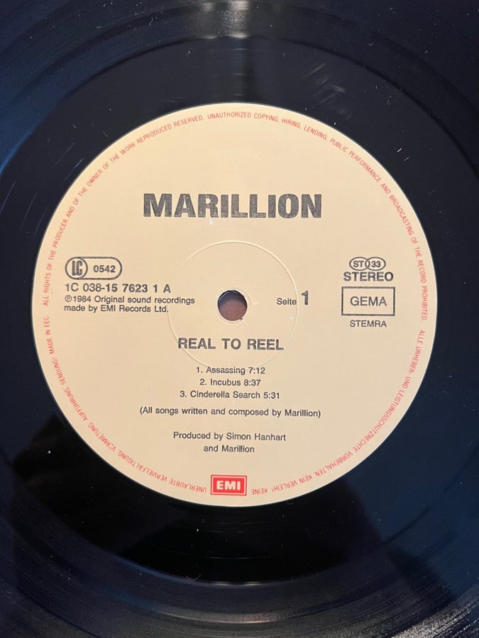 Marillion – Real to Reel (Live LP) – Original 1.. | Köp på Tradera