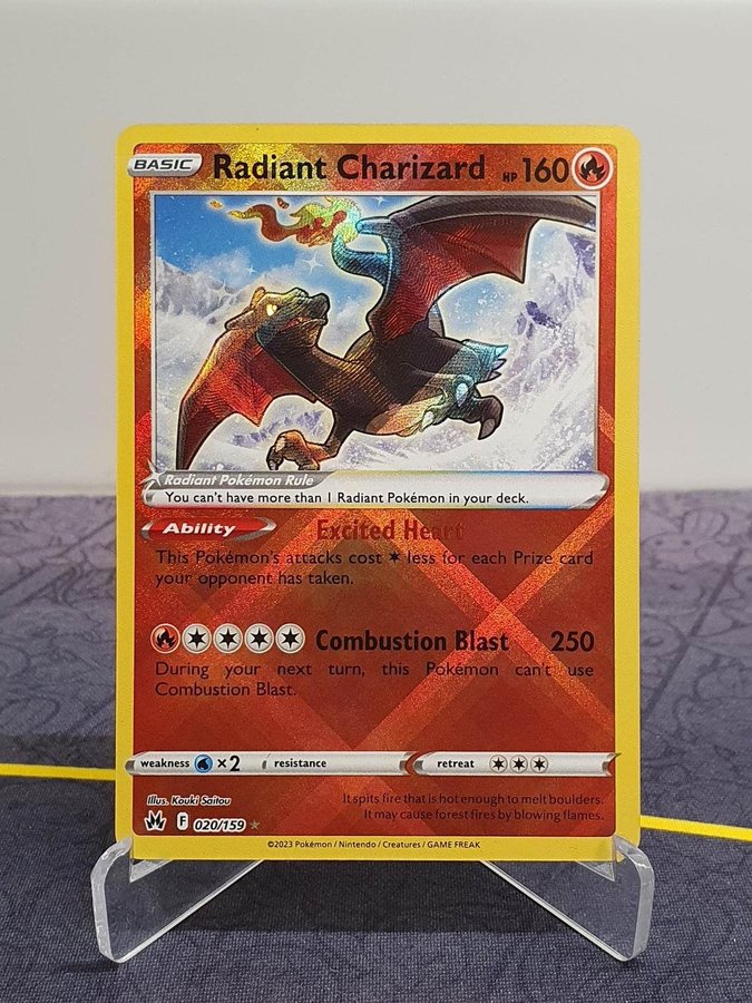 Pokemon TCG: Radiant Charizard 020/159 - Crown Zenith Ultra Rare Card  (Ungraded) Custom Pokemon Card