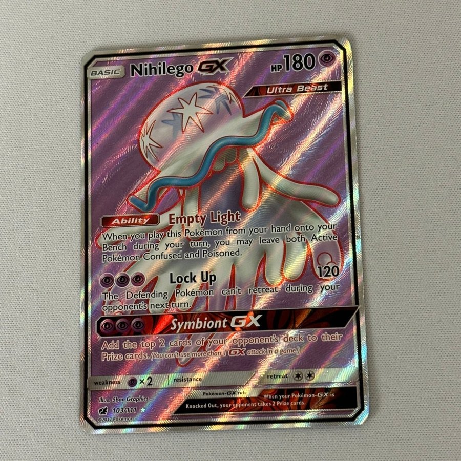 Pokemon - Nihilego GX - 103/111 - Full Art Ultra Rare - Sun & Moon