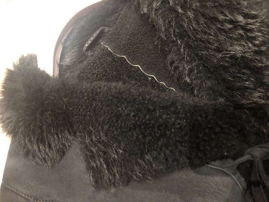 Svart kappa med mocka/päls Marina Rinaldi | Köp på Tradera (716467692)