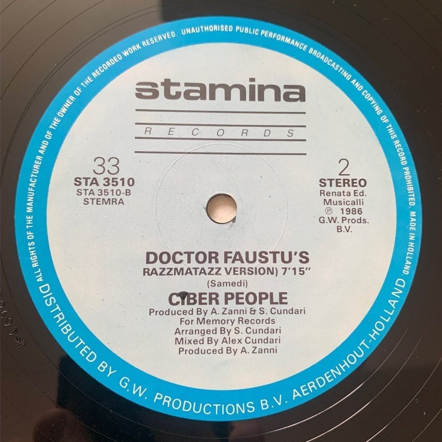 Cyber People - Doctor Faustu's (1986, Stamina R.. | Köp på Tradera