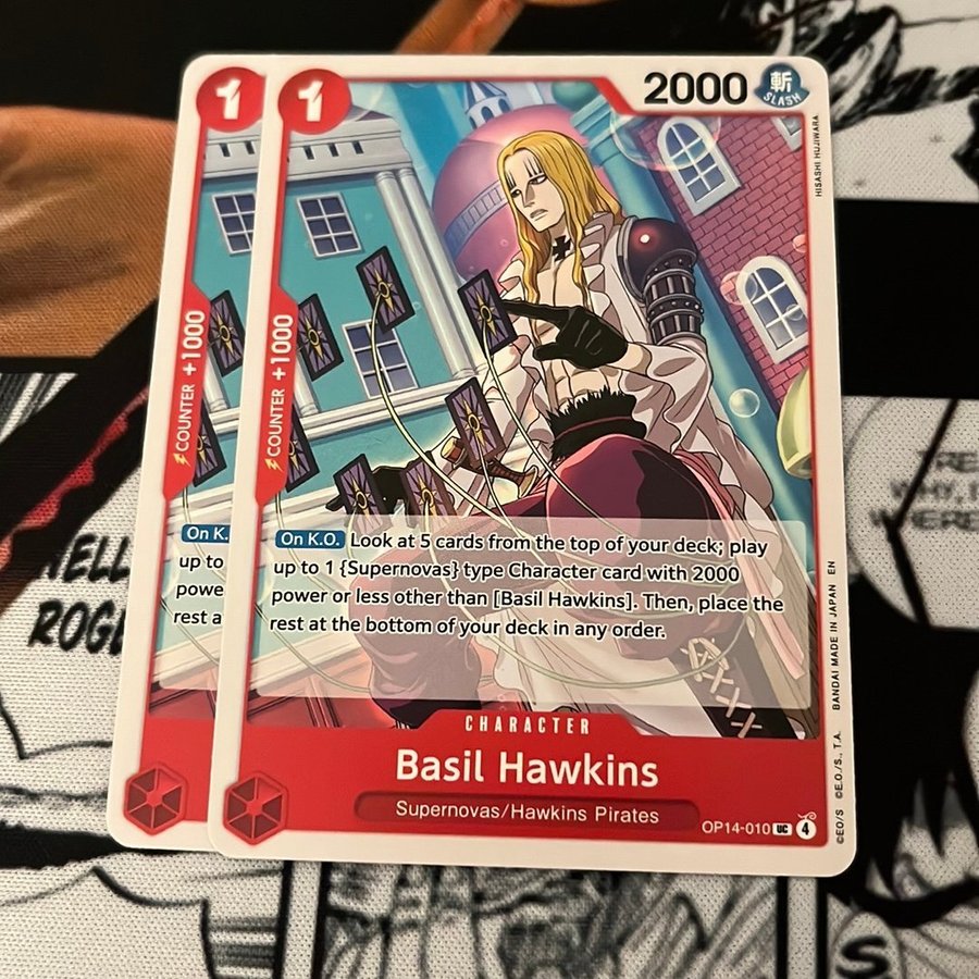 basil hawkins one piece card game One Piece Card OP01-106 UC Basil Hawkins Japanese TCG — ToysOneJapan