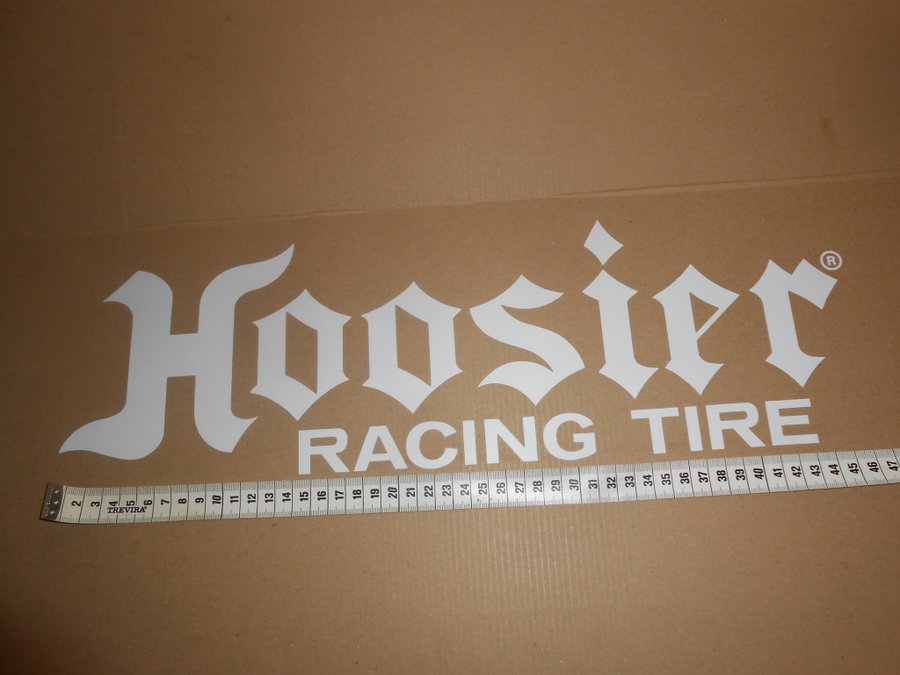 Stor Dekal HOOSIER RACING TIRE Street Racing vit text