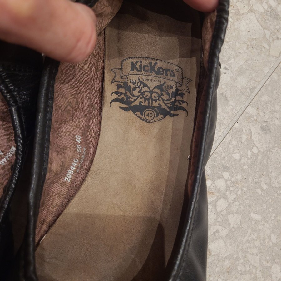 Kickers Liberta Ballerina Skor Svart Skinn Festskor Inneskor Strl 40