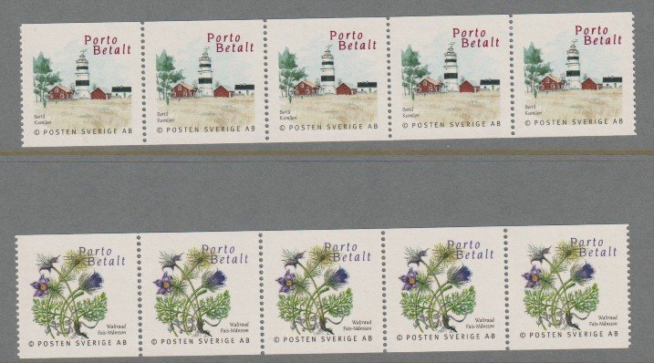 Postens porto betalt. postfriska 5-strip | Köp på Tradera (560086068)