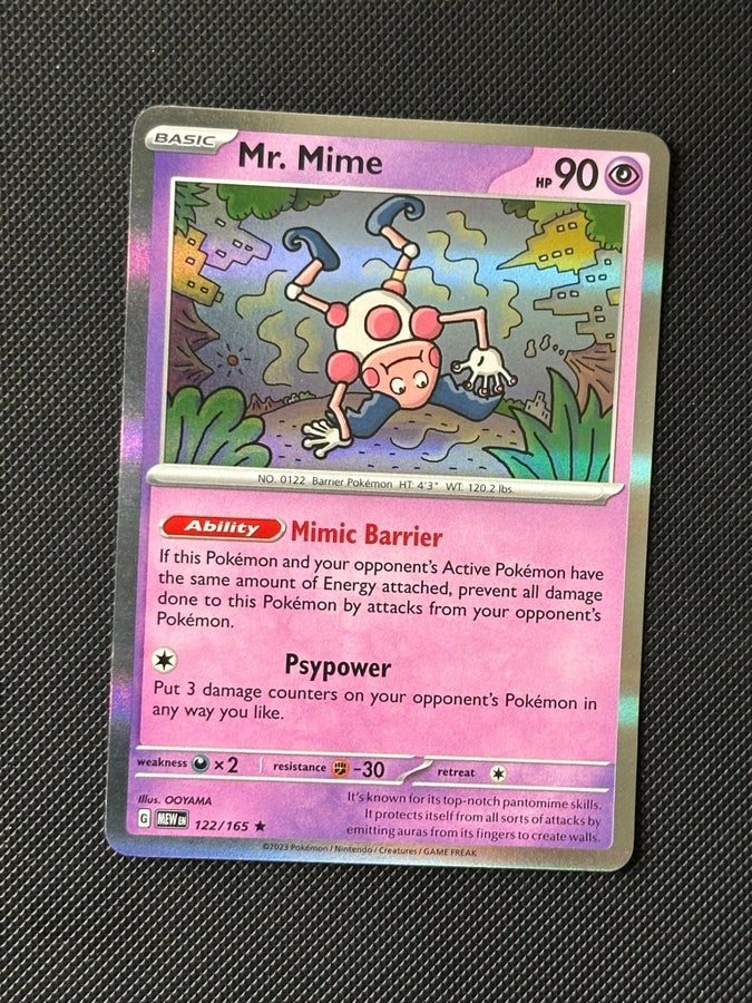 mr mime holographic card value Pokmon TCG - Mr.Mime - 122/165 - Rare - Holo down Prize cards with the top card of your deck Mr. Mime 011 - Holofoil