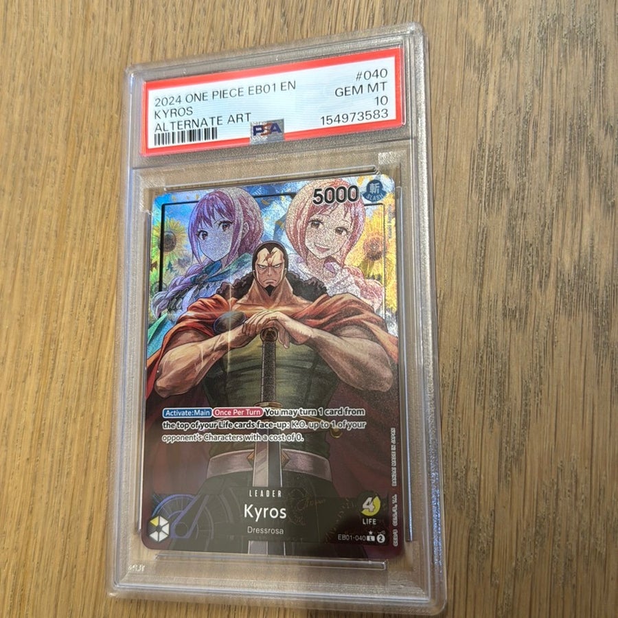One Piece Card Game Kyros EB01-040 Leader PSA 10 | Köp på Tradera