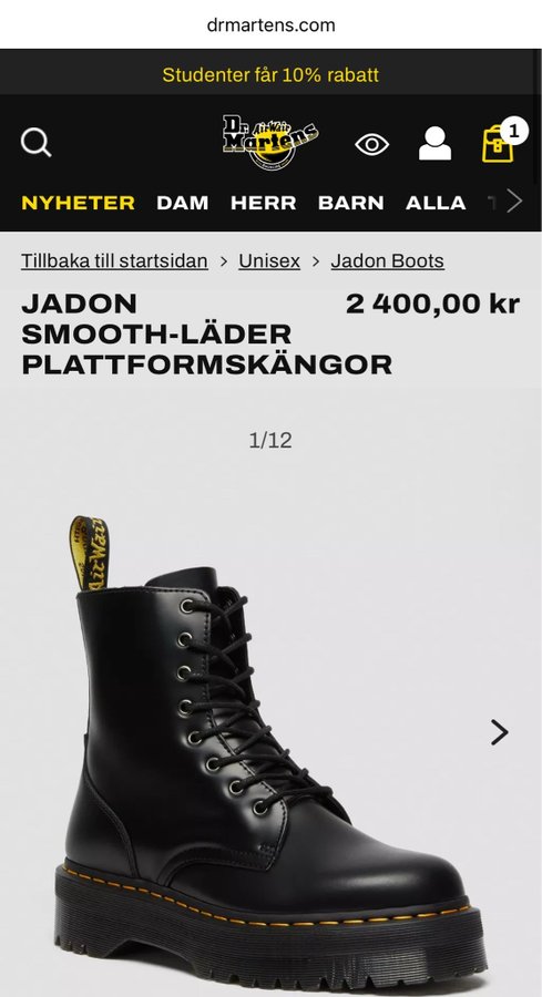 Se produkter som liknar Martens Jadon Kängor på Tradera