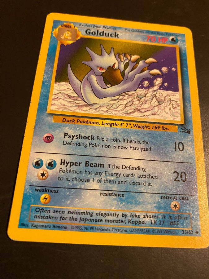 Pokémon TCG Golduck Fossl Set 35/62 Unlmted Uncommon NM 1999 | eBay