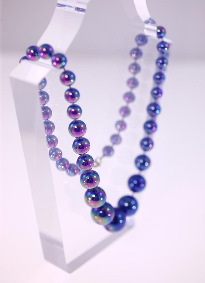 Vintage blue rainbow coloured coated plastic be.. | Köp på Tradera ...